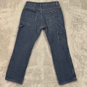 Key Jeans Mens 32x30 Blue Fleece Lined Carpenter Hammer Loop Relaxed Workwear